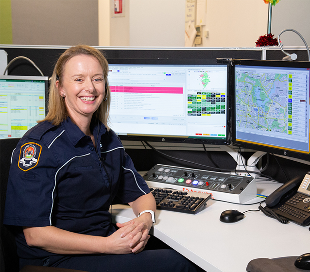 Photo of an Emergency Communications officer