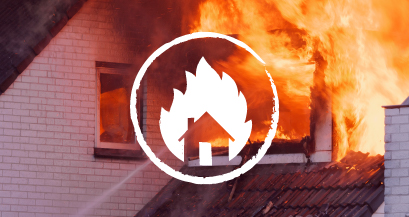 Photo of a burning house