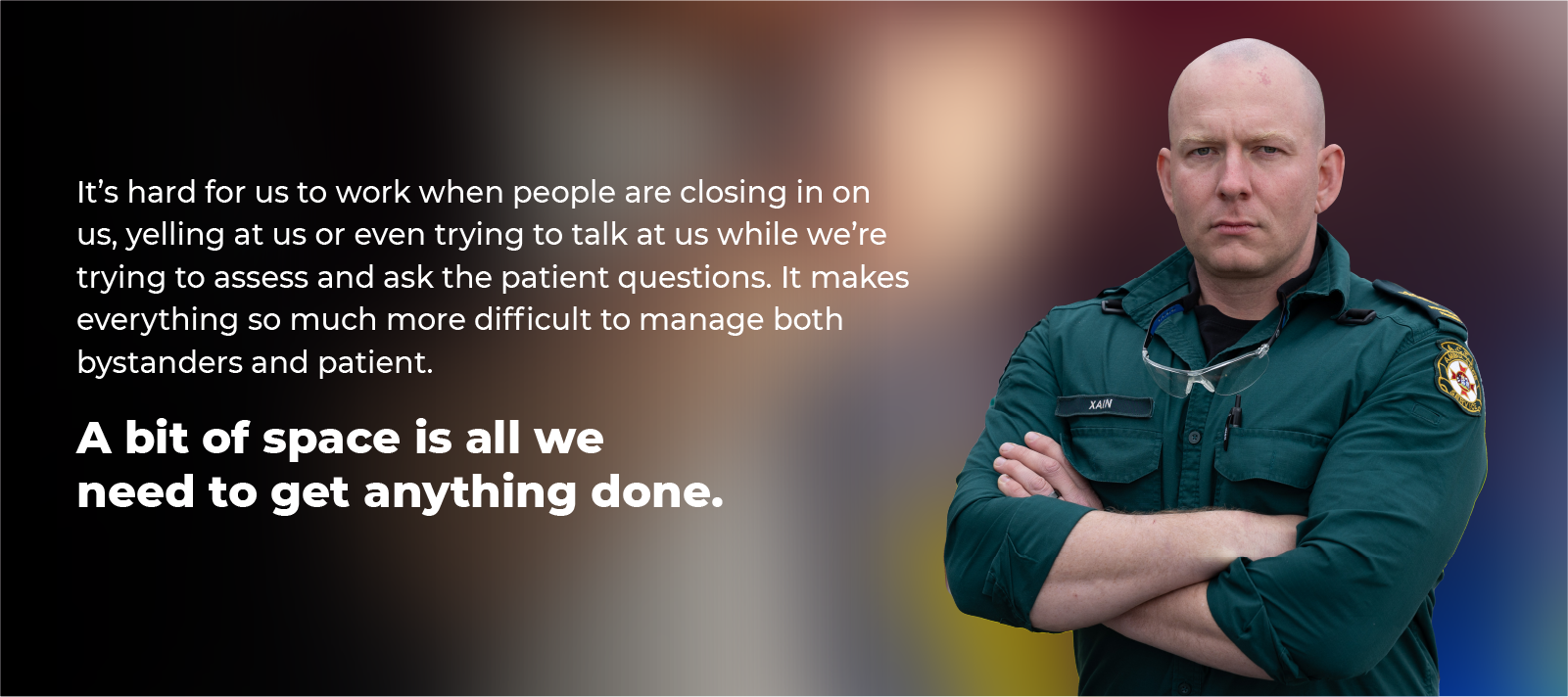 Our Stories-banner image with a male paramedic and accompanying text