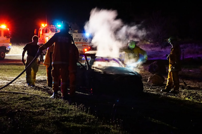 Village fire-fighting in action